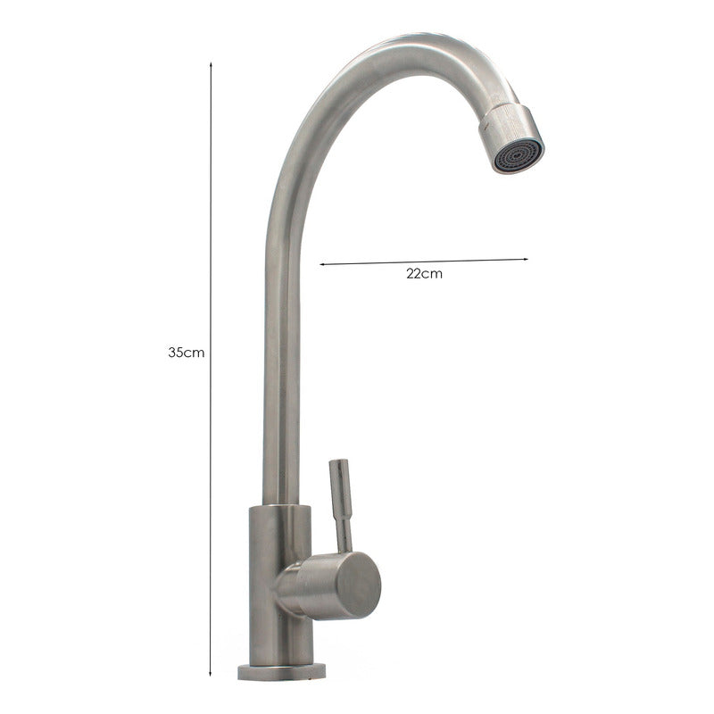 Llave Lavaplatos Acero Inoxidable Agua Fria