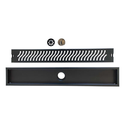 Rejilla De Piso Ranurada 60x10cm Negro Mate