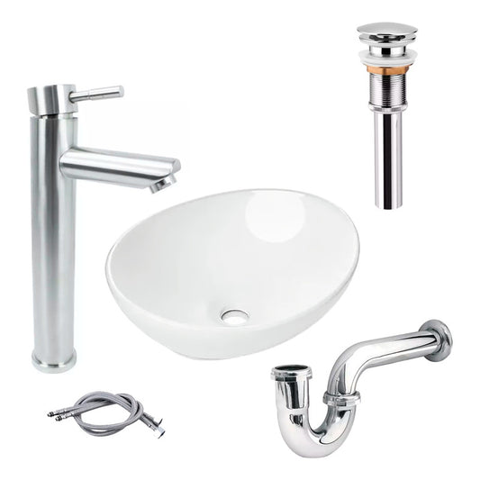 Combo Lavamanos Canoa+griferia Monocontrol+push+sifon Gf11