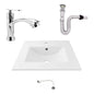 Kit Placa Lavamanos 61*40cm+griferia Agua Fria+push Flex. 16