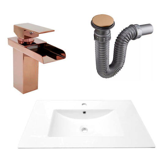Combo Placa Lavamanos 81*46,5cm+grifo Monocontrol+push Rose3