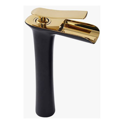 Grifería Llave Lavamanos Cascada Negro Mate