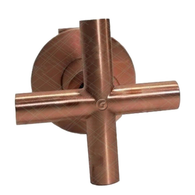 Registro Tipo Cruceta Para Ducha En Cobre Natural