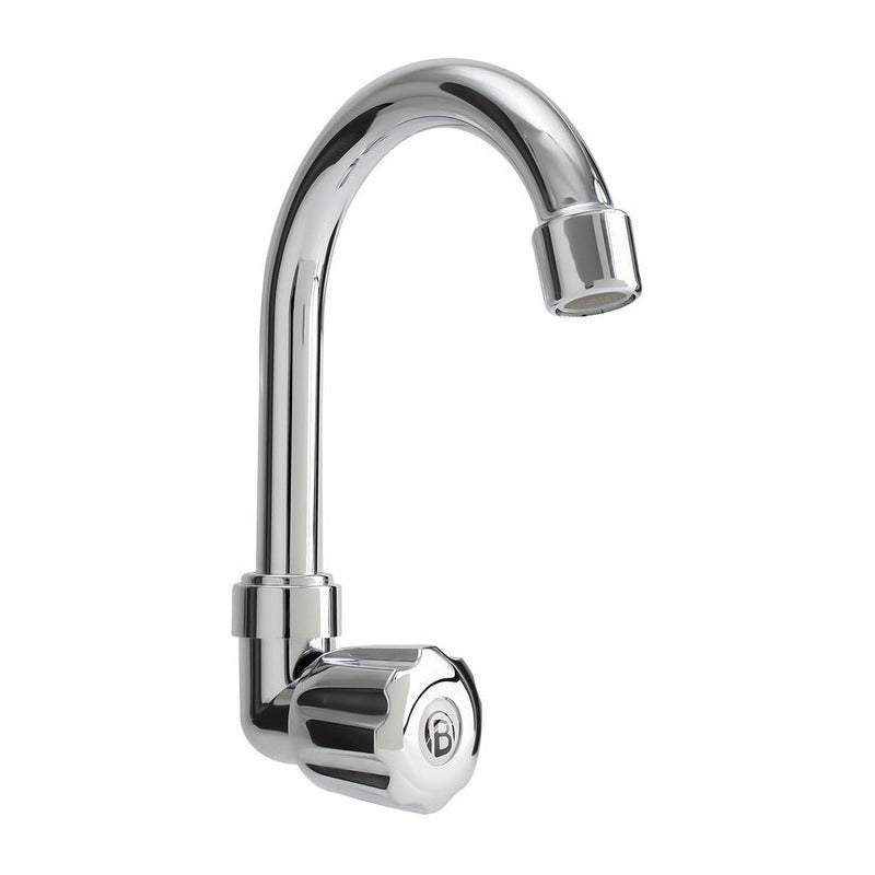 Llave Lavaplatos Sencilla Pared Color Plateado