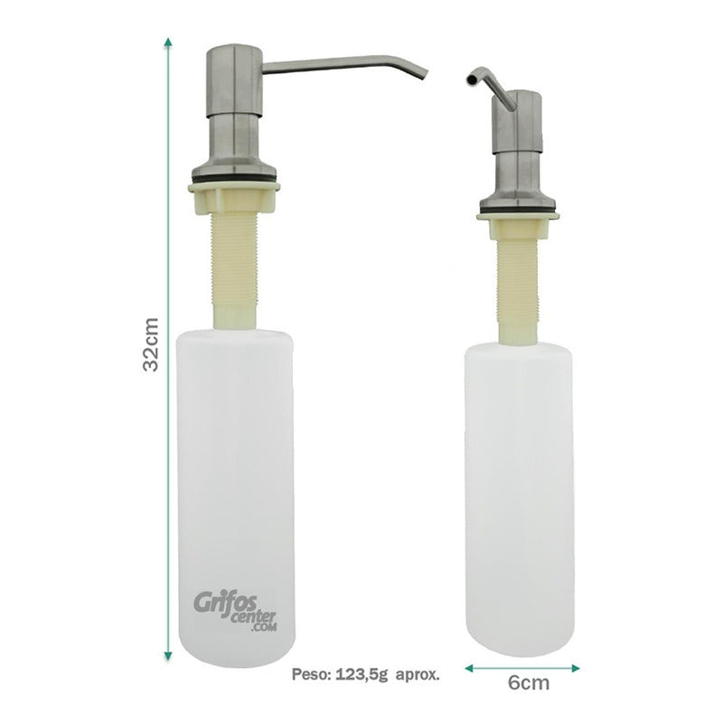Dispensador Jabón Lavaplatos Tapa Acero Satin