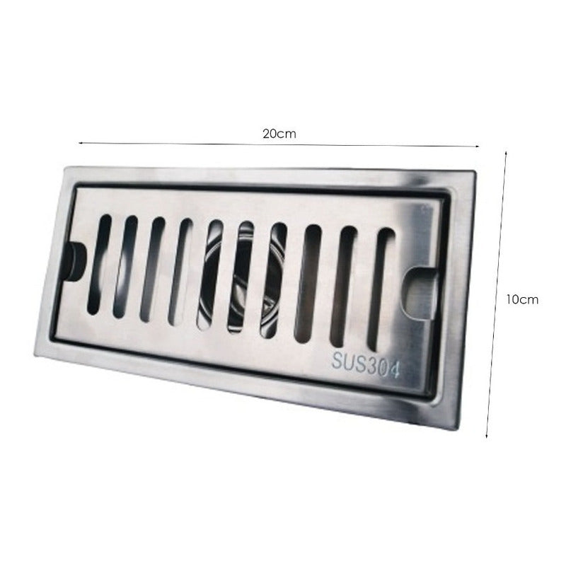 Rejilla De Piso Ranurada De 20 X 10cm