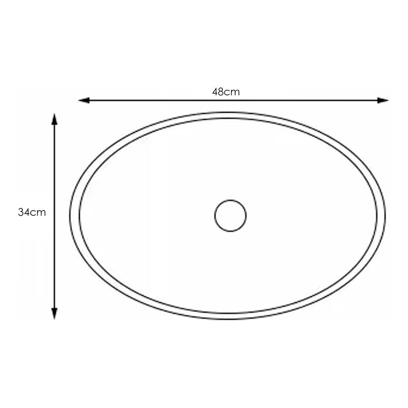 Lavamanos En Porcelana Ovalado Blanco 42*30*15.5cm