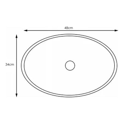 Lavamanos En Porcelana Ovalado Blanco 42*30*15.5cm