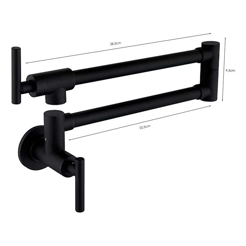 Grifería De Pared Escualizable En Acero 304 Negro Mate