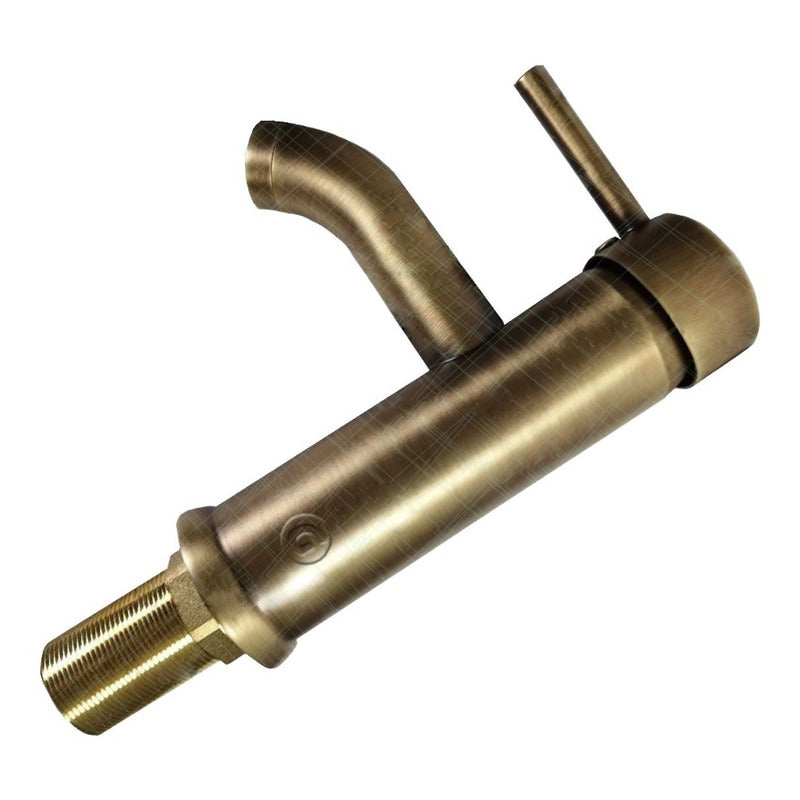 Griferia Tubular Baja Cuello Curvo Monocontrol Bronceantiguo
