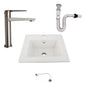 Kit Placa Lavamanos 41cm+griferia Agua Fria+push Flexible 12