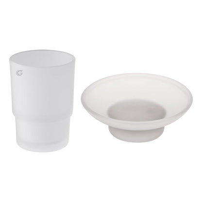 Repuesto Plato Jabonera + Vaso Cepillera Transparente/opaco