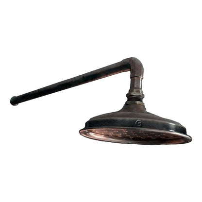 Ducha  20cm En Cobre  Níquel Antiguo Con Tubo 40cm