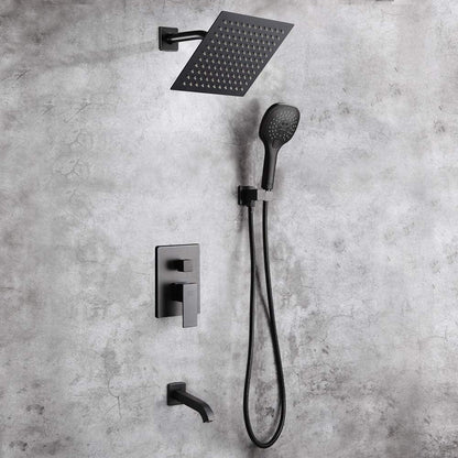 Grifería Monocontrol Ducha Cuadrado Negro