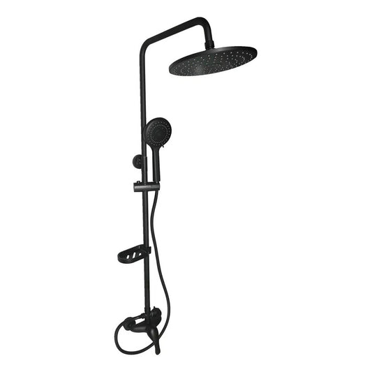 Columna De Ducha Baño Alta Negro Mate