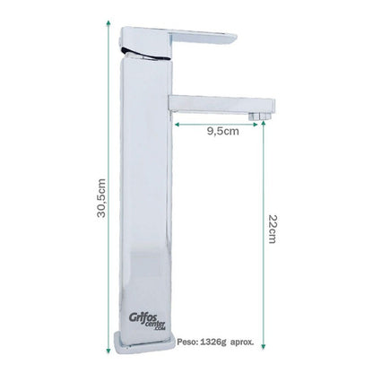 Griferia Monocontrol Cuadrado Poste Alto1449