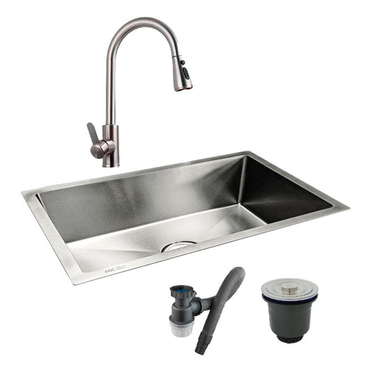 Combo Lavaplatos 100*40cm+grif.extraible Satin+accesorios