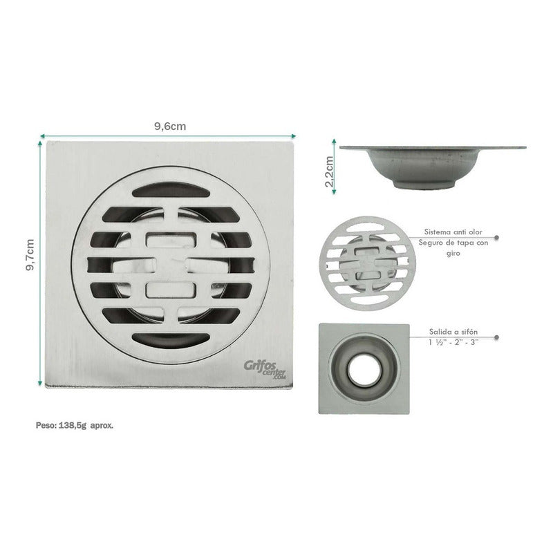 Rejilla Cuadrada Tipo Ladrillo En Acero