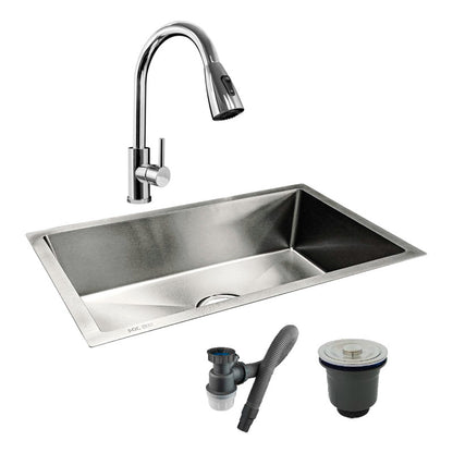 Combo Lavaplatos 100*40cm+griferia Extraible Cromo+accesorio