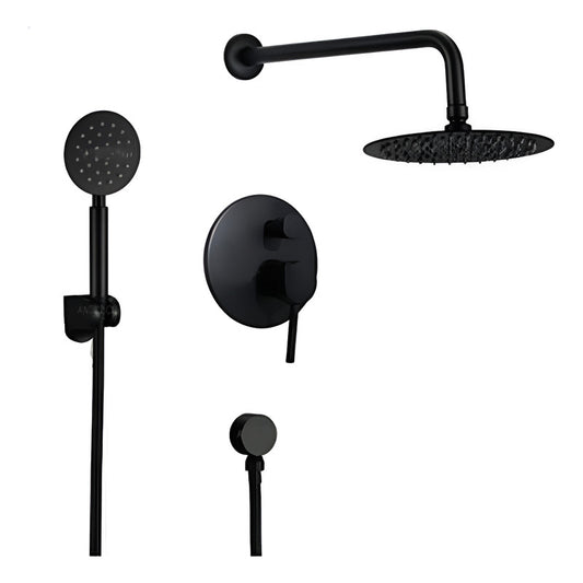 Mezclador Ducha Monocontrol Negra Con Teleducha