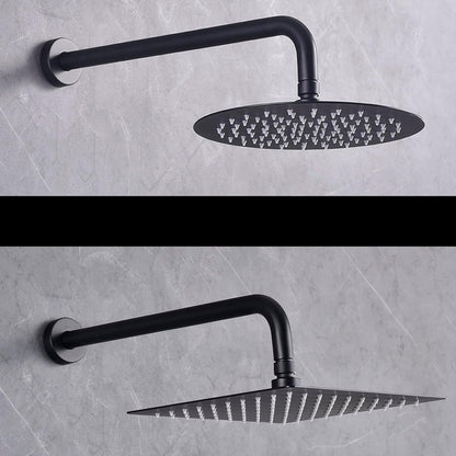 Ducha Regadera Acero Inox. Cuadrada 30cm Negro Mate + Tubo
