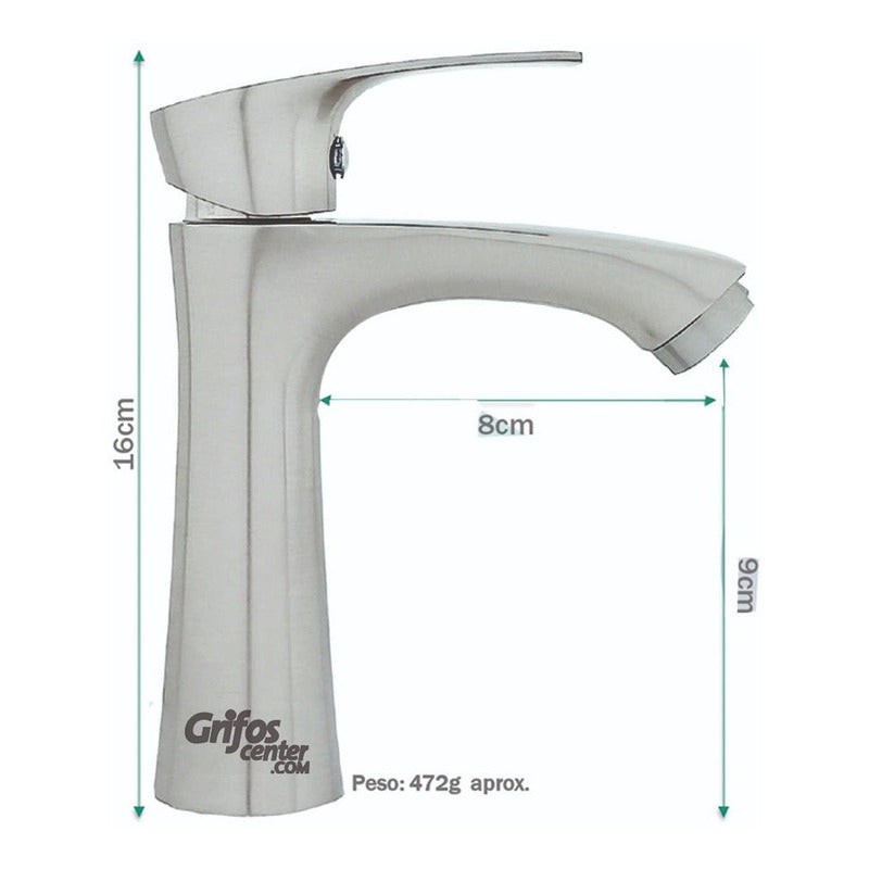 Grifería Lavamanos Agua Fría Baja Cifra Satin
