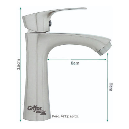 Grifería Lavamanos Agua Fría Baja Cifra Satin