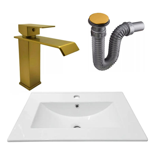 Combo Placa Lavamanos 61*46,5cm+grifo Monocontrol+push Oro7