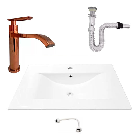 Kit Placa Lavamanos 71*46.5cm+griferia Agua Fria+push Flex.4