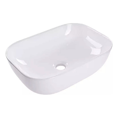 Lavamanos Sobreponer Rectangular En Porcelana Blanco.