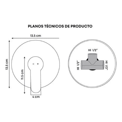 Grifería Mezclador Ducha Monocontrol