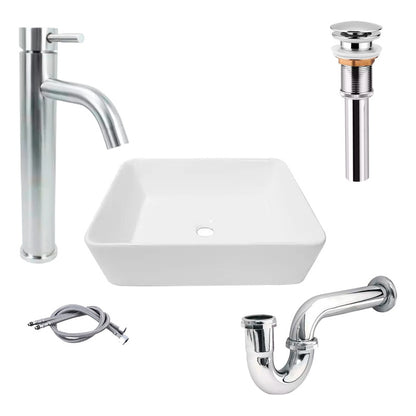 Combo Lavamanos Rectang.+griferia Monocontrol+push+sifongf11