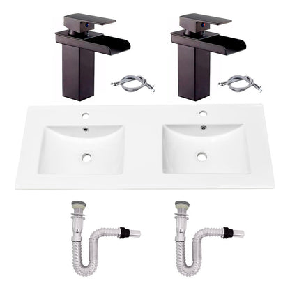 Kit Placa Doble Lavam.121*46.5cm+griferia Monoc+push Flex9
