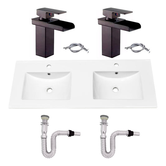 Kit Placa Doble Lavam.121*46.5cm+griferia Monoc+push Flex9