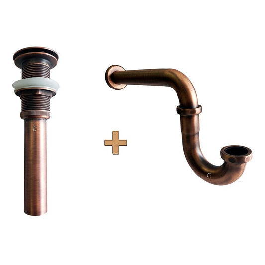 Kit Sifón Lavamanos + Desagüe Lavamanos Cobre Antiguo