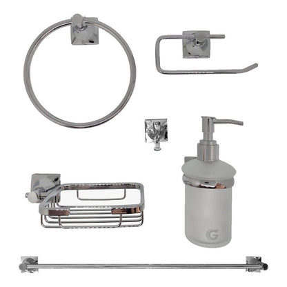 Juego De Accesorios Para Baño Cromado X6 Piezas