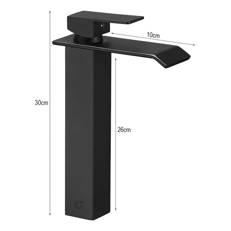 Griferia Monocontrol Lavamanos Alta Cascada Negro Vintage