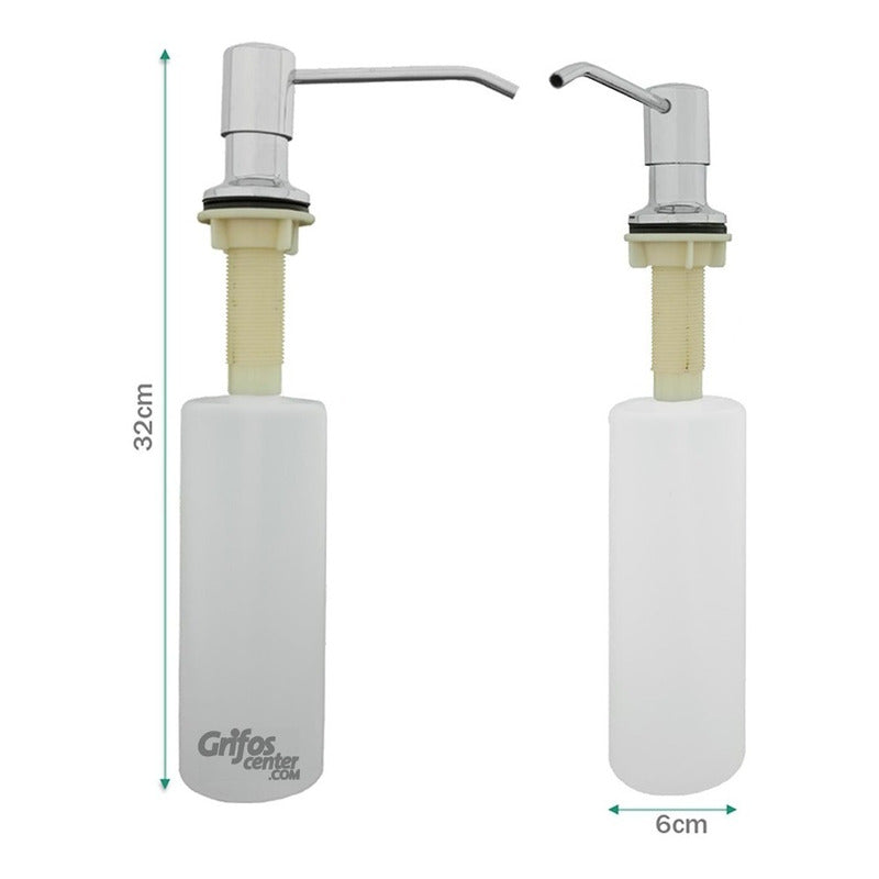 Dispensador Jabón Tapa Acero Cromado