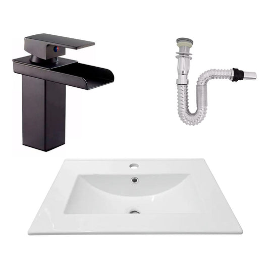 Kit Placa Lavamanos 61*40cm+griferia Monocontrol+push Flex9