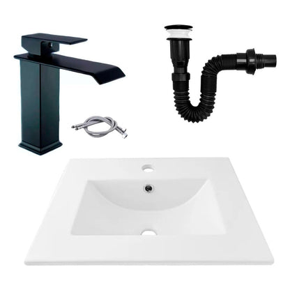 Kit Placa Lavamanos 51*40cm+griferia Monocontrol+push Negro2