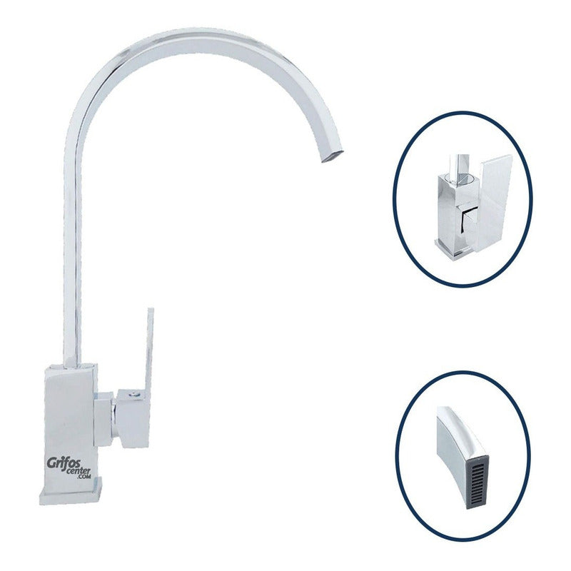 Grifería Lavaplatos Monocontrol Cambridge Cuello Curvo