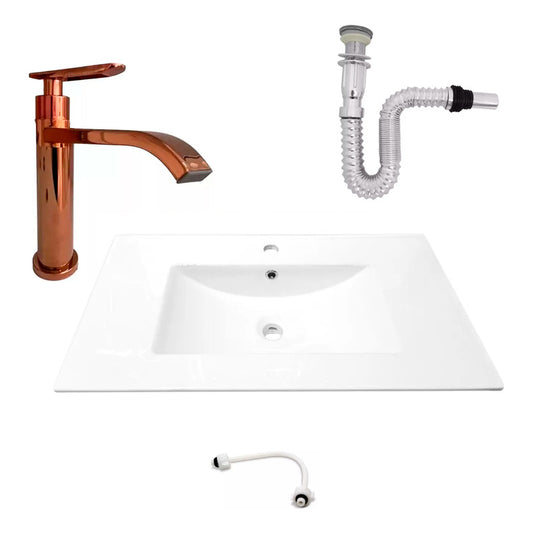Kit Placa Lavamanos 81*46.5cm+griferia Agua Fria+push Flex.4