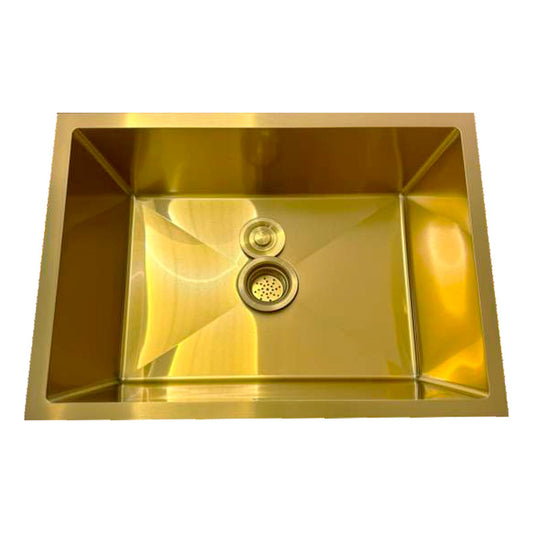 Lavaplatos En Acero Inoxidable Dorado 60*45cm + Accesorios