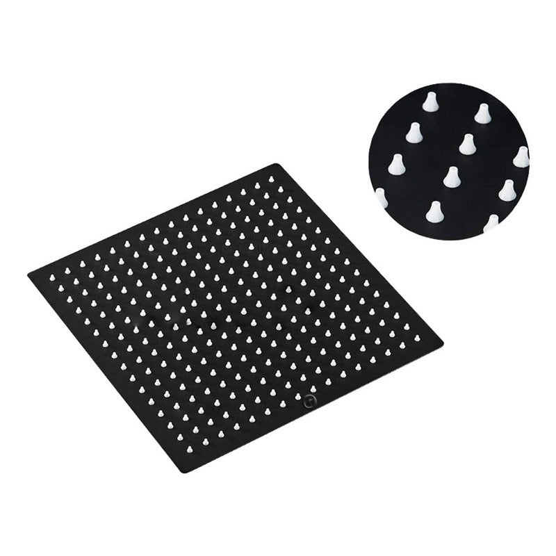Mono Control Cuadrado Negro + Ducha 30x30cm A Techo