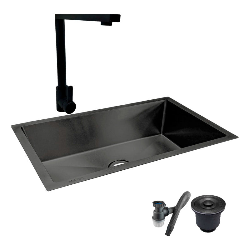 Combo Lavaplatos 100*45cm+griferia Lvp Negra L+ Accesorios