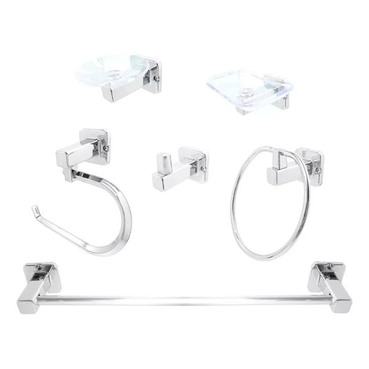 Juego De Accesorios Para Baño Base Cuadrada Abs X6