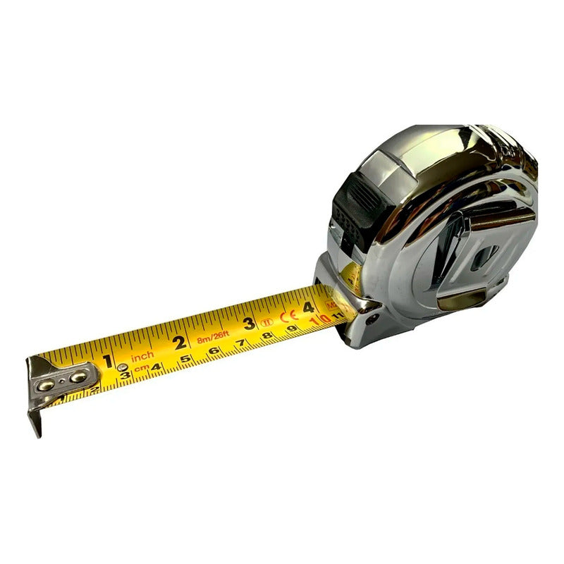 Flexómetro Plateado Cromado X 8 Metros 26'