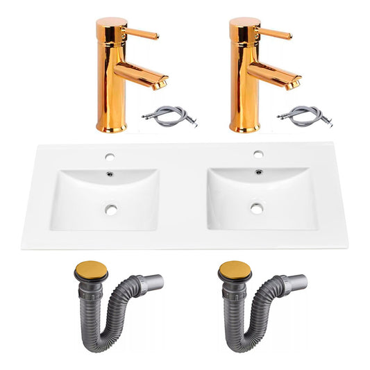 Combo Placa Doble Lavam.121*46,5cm+grifo Monoc.+push Oro4