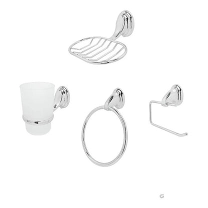 Juego De Accesorios Para Baño Cromado X4 Piezas