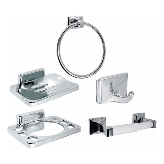 Juego De Accesorios Para Baño Mosini Cromado X5